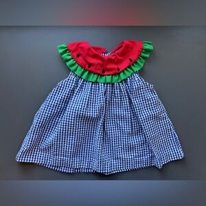 Vintage Samara Gingham Watermelon Dress- 18 months